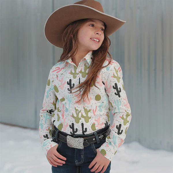Girls Cruel Denim Cactus Shirt - Cream (7309671465037)