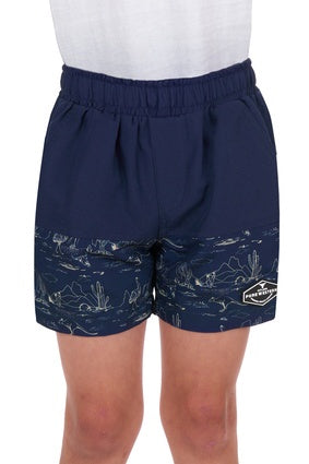 Boys Pure Western Drew Boardshorts - Navy / Tan (7328001425485)