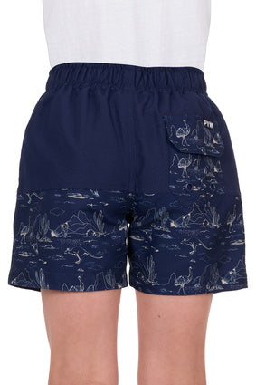 Boys Pure Western Drew Boardshorts - Navy / Tan (7328001425485)
