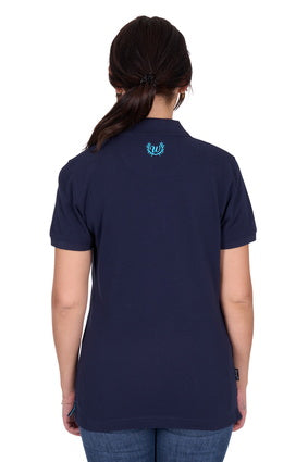 Womens Wrangler Eliza Short Sleeve Polo Shirt - Navy (7553547993165)