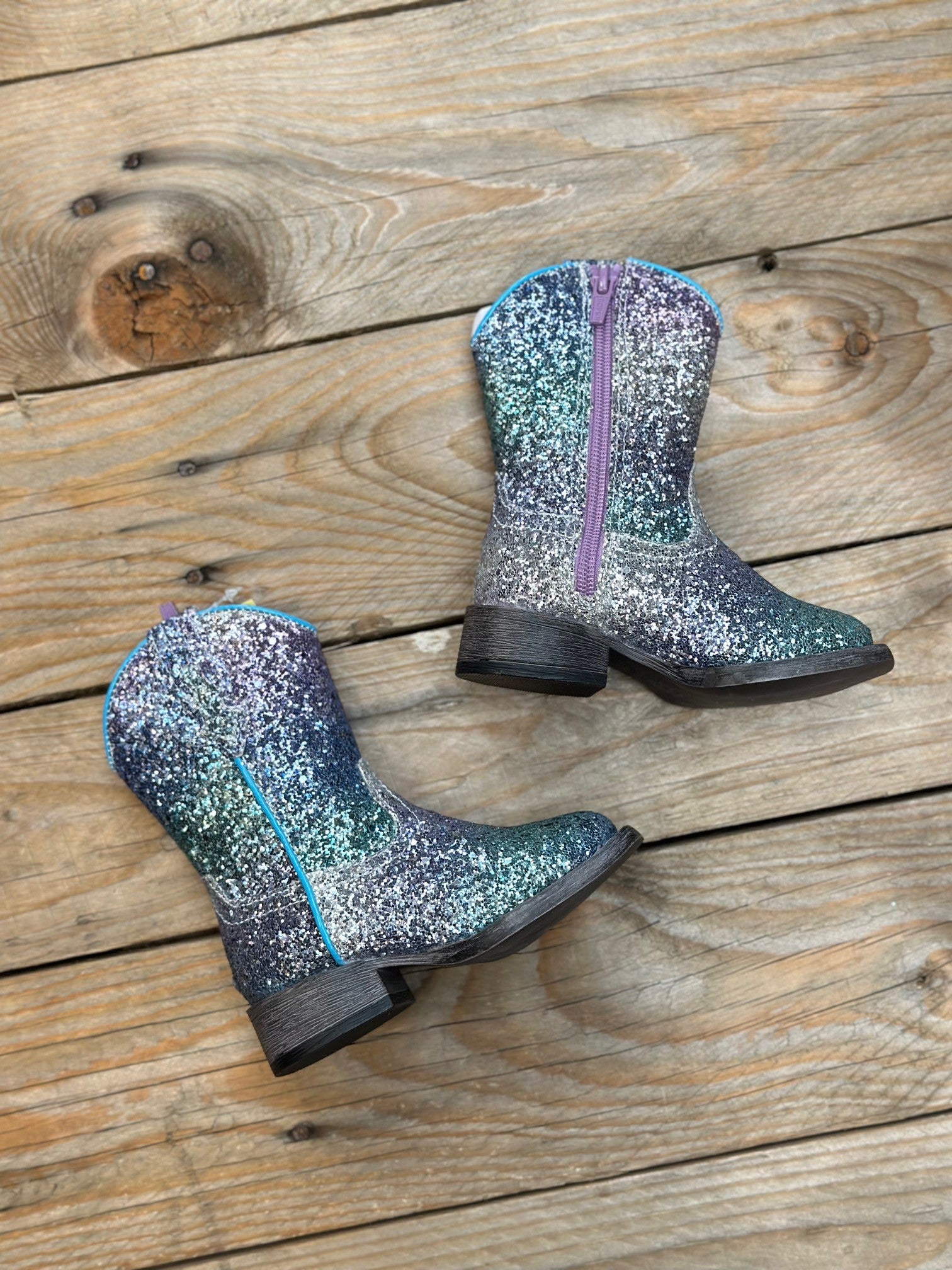 Toddler Roper Glitter Galore Dress Boot - Purple / Blue / Silver (6874857275469)
