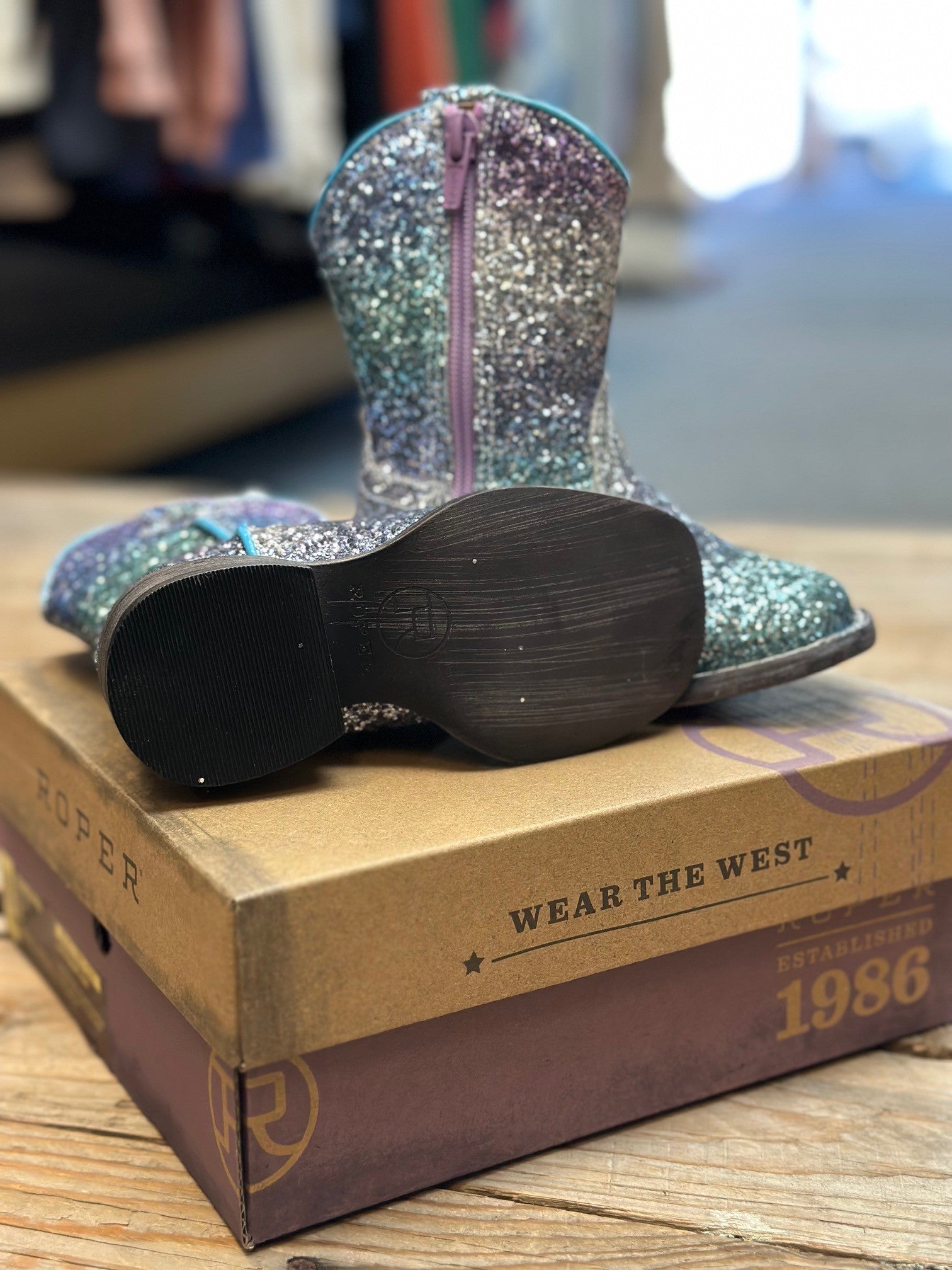 Toddler Roper Glitter Galore Dress Boot - Purple / Blue / Silver (6874857275469)