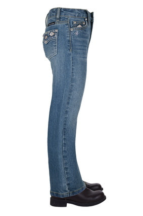 Girls Pure Western Gia Boot Cut Jean - Retro Blue (7327982551117)