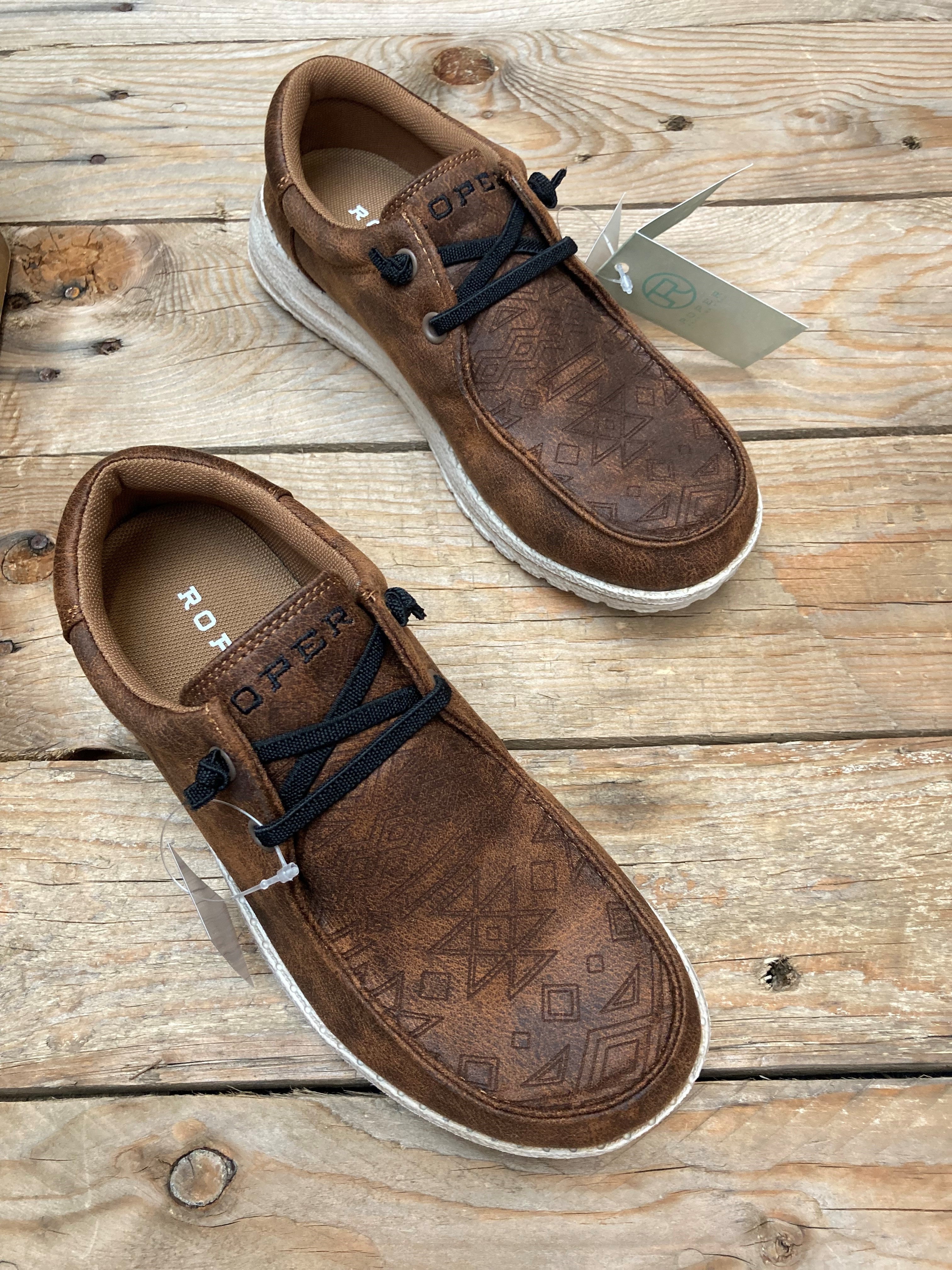 Womens Roper Hang Loose - Brown Aztec or Tan Aztec (6910795350093)