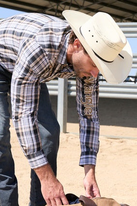 Mens Wrangler Joel Logo LS Shirt - Black / Tan (7554313453645)