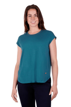 Womens Thomas Cook Laura Pleat Back Tee Tshirt - Teal (6894257012813)