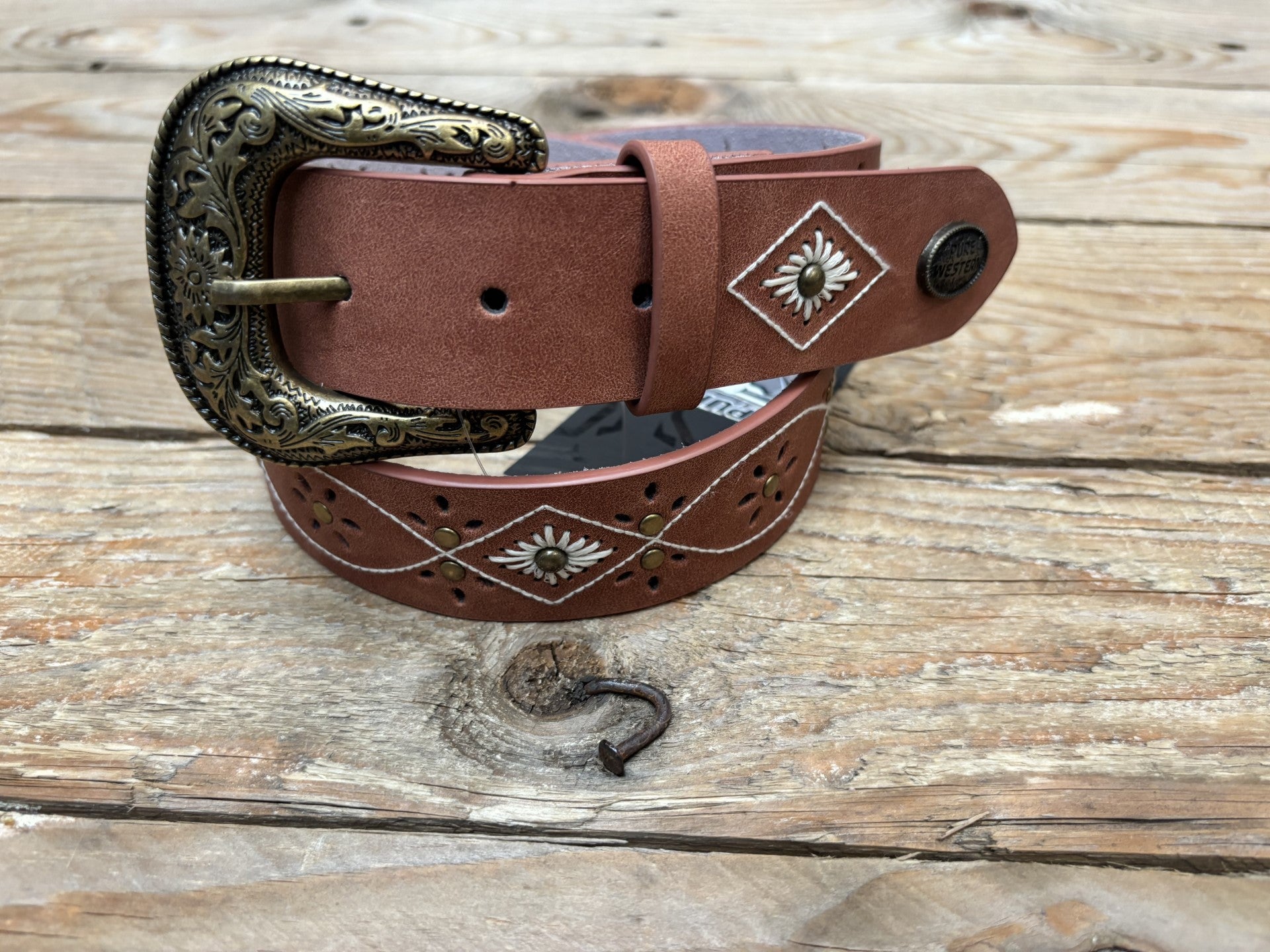 Womens Pure Western Lauren Belt - Tan (7041897234509)
