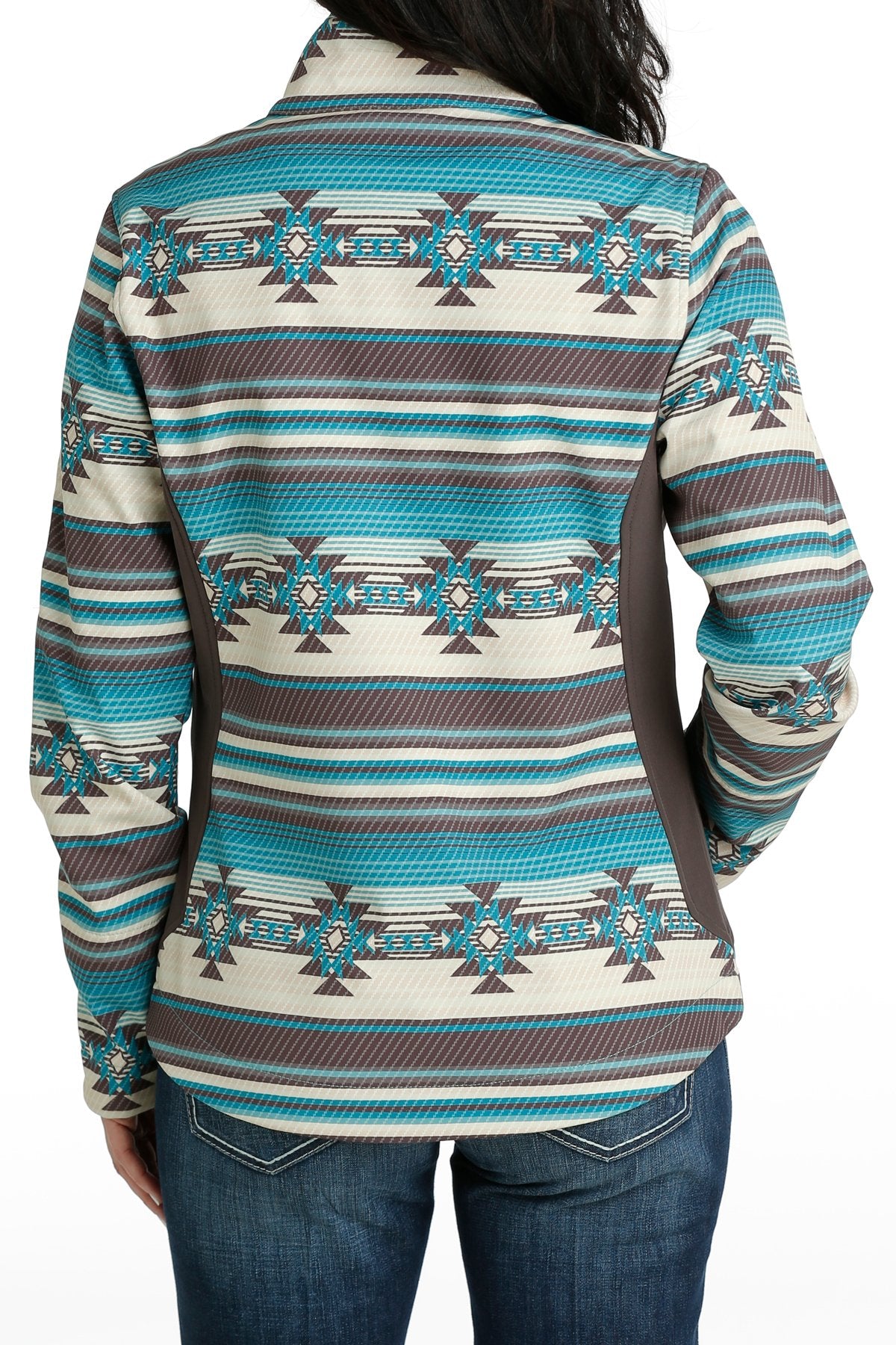 Ladies Cinch Concealed Carry Bonded Jacket - Turquoise Aztec (7012105519181)