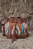 Wrangler Maya Aztec Bucket Bag - Tan or Black (7497067462733)