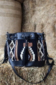 Wrangler Maya Aztec Bucket Bag - Tan or Black (7497067462733)
