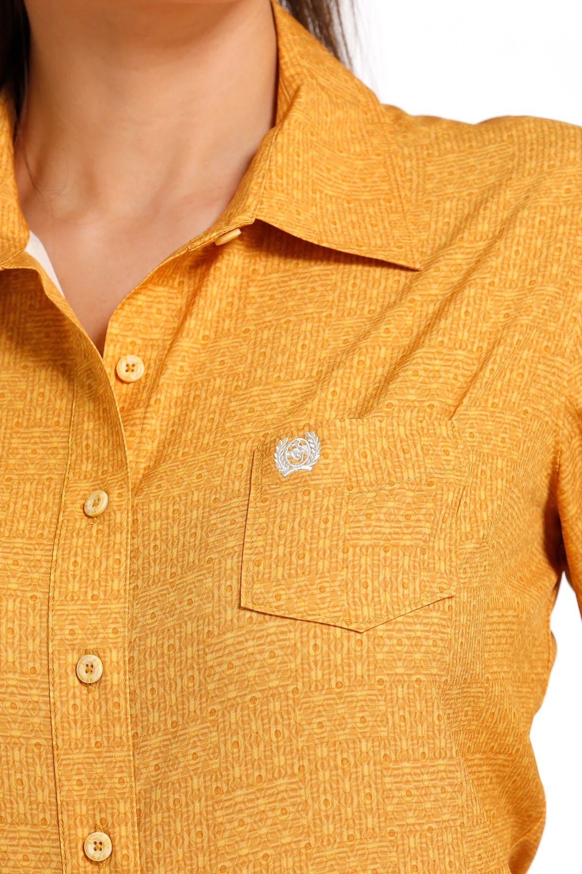 Womens Cinch Arenaflex Button Down Shirt - Gold (6894283784269)