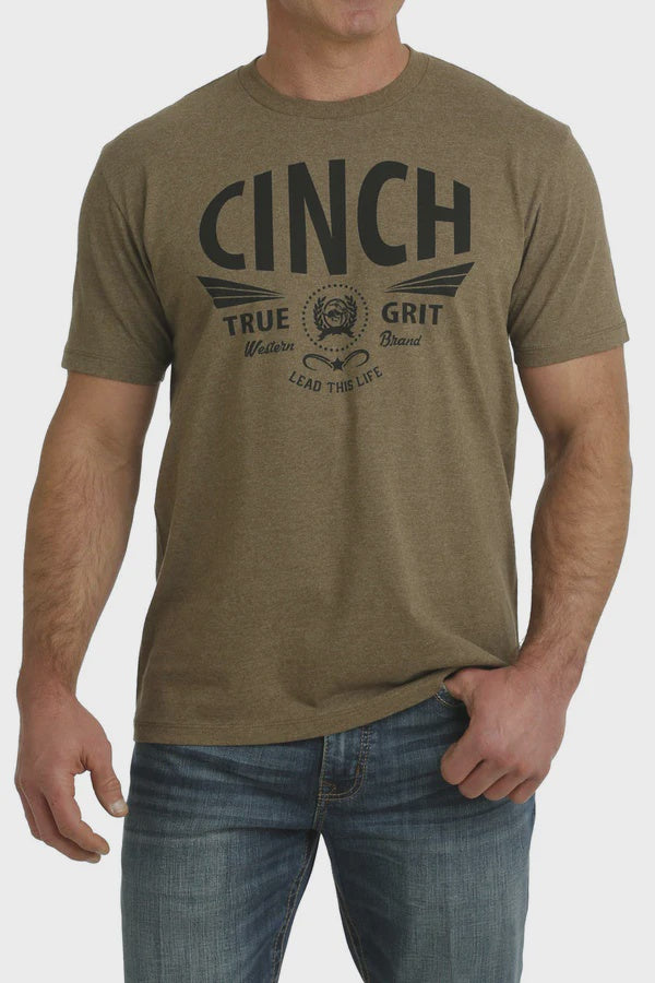 Mens Cinch True Grit Khaki Tee (7229064314957)