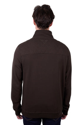 Mens Pure Western Troy 1/4 Zip Pullover - Chocolate (7442415779917)