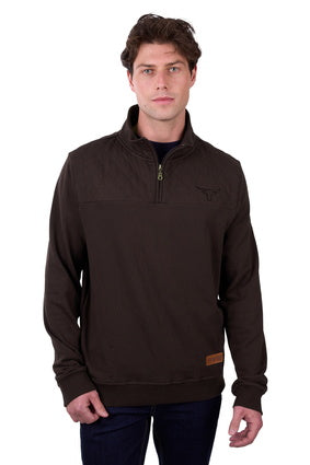 Mens Pure Western Troy 1/4 Zip Pullover - Chocolate (7442415779917)
