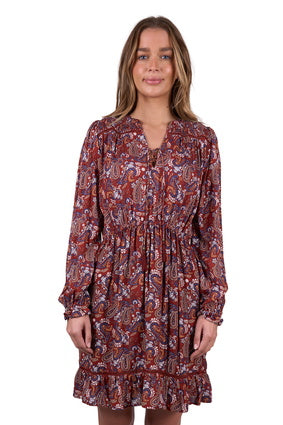 Womens Pure Western Brady Dress - Rust (7497074868301)