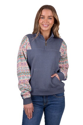 Womens Pure Western Sally 1/4 Zip Pullover Jumper - Multi (7472652746829)