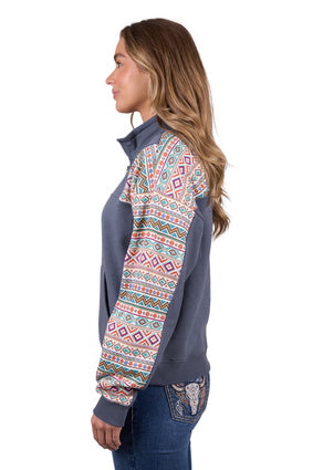 Womens Pure Western Sally 1/4 Zip Pullover Jumper - Multi (7472652746829)