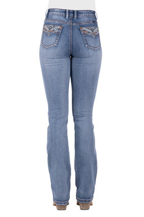 Womens Pure Western Nina High Rise Boot Cut Jean - (6895068938317)