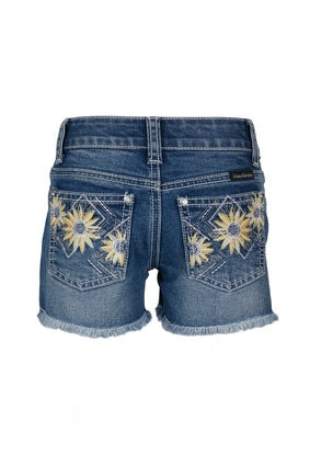 Girls Pure Western Peyton Shorts - Retro Blue (7327998967885)