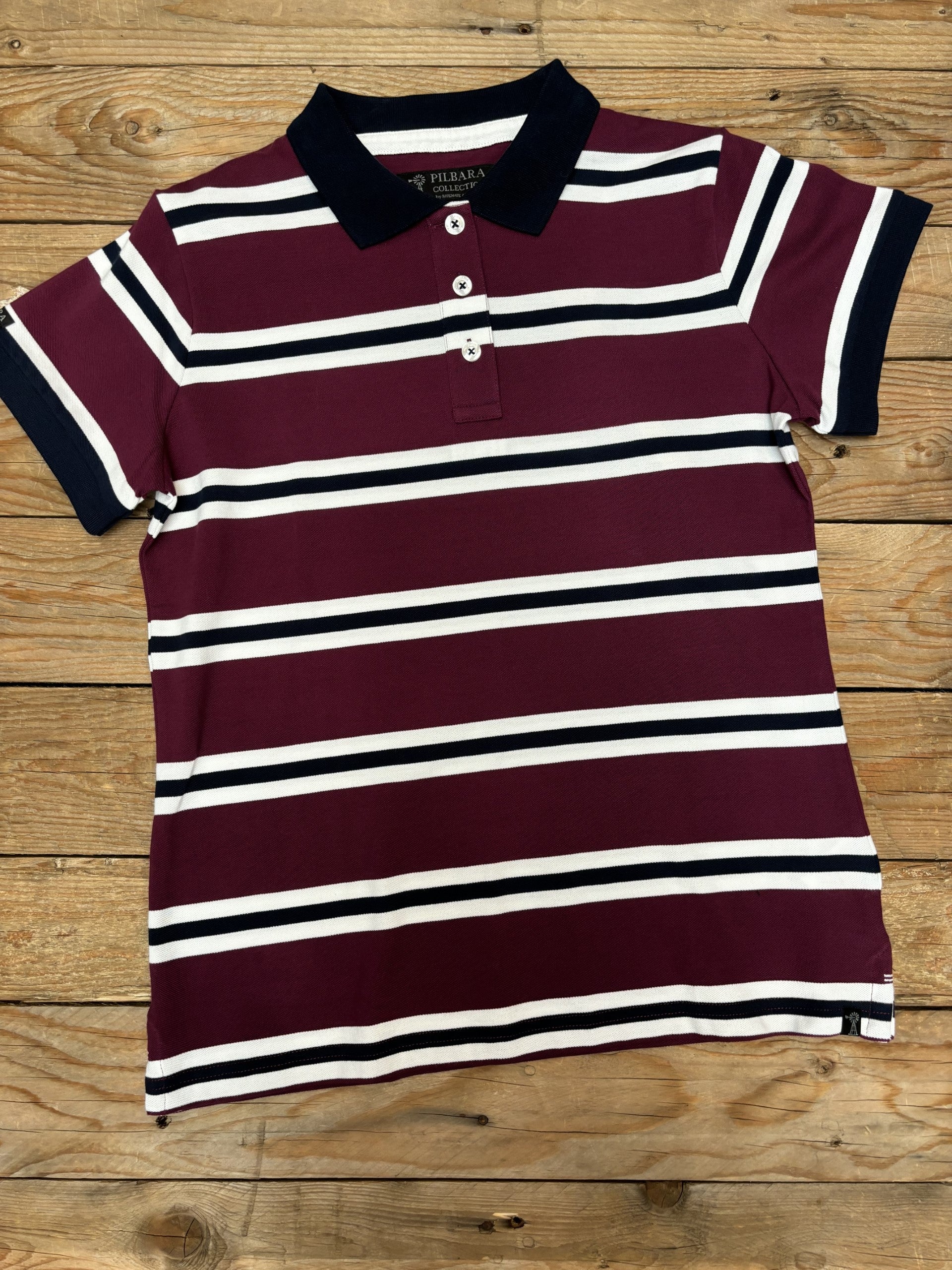 Womens Pilbara Striped Polo Shirt SU23 (7013972639821)