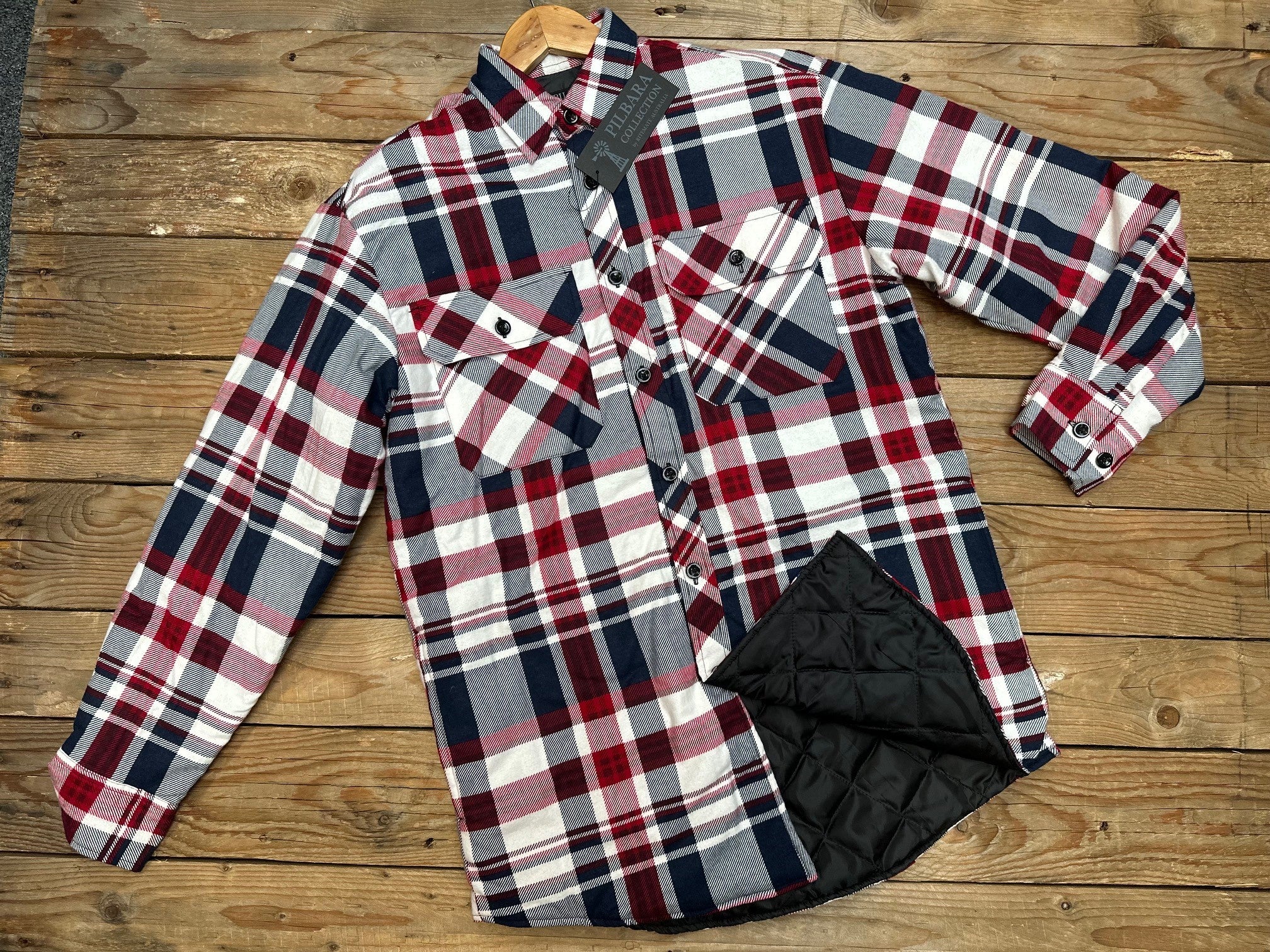 Mens Ritemate Flannelette Open Front Quilted Shirt / Jacket - Choose Colour (7504140140621)