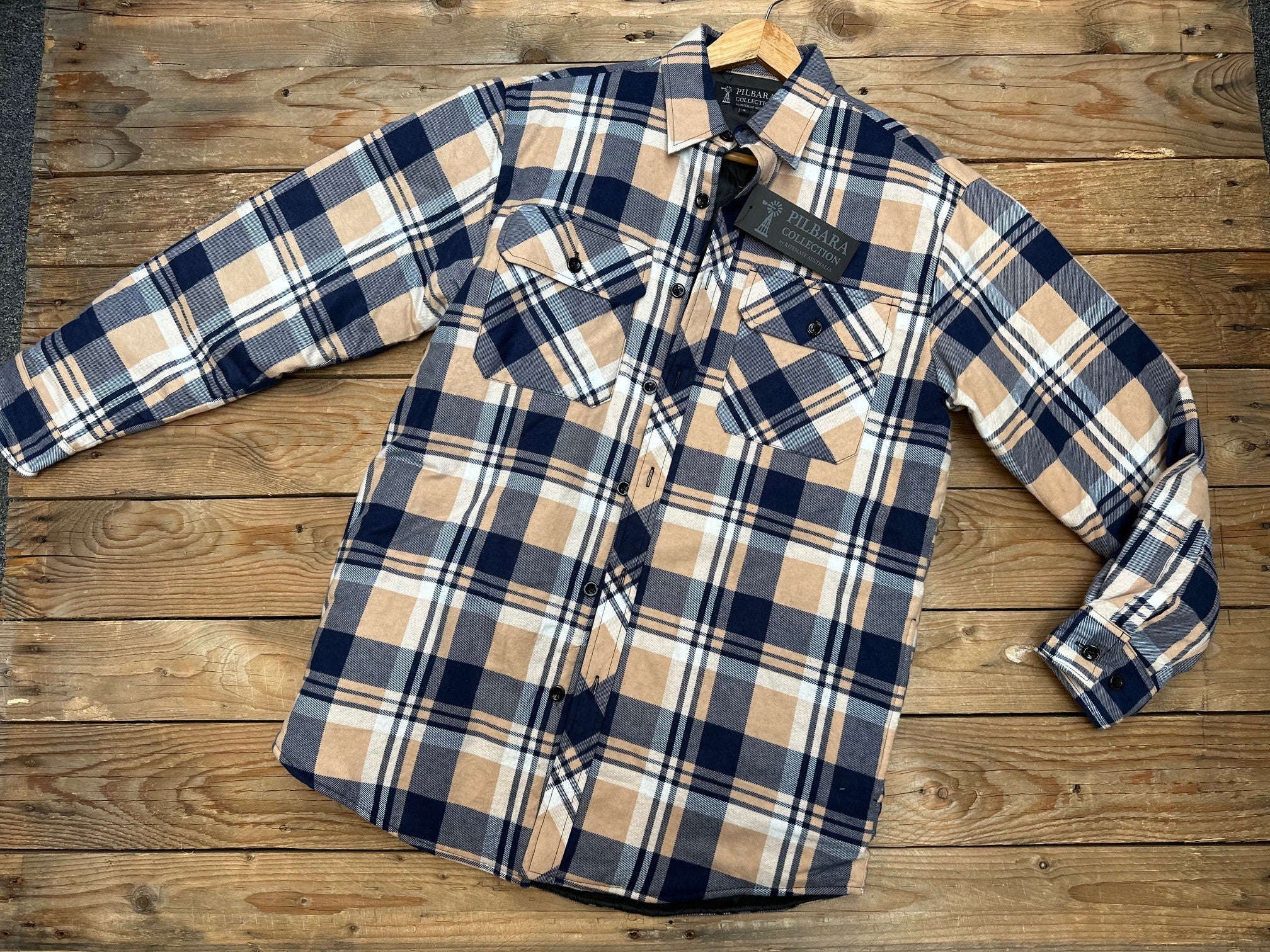 Mens Ritemate Flannelette Open Front Quilted Shirt / Jacket - Choose Colour (7504140140621)