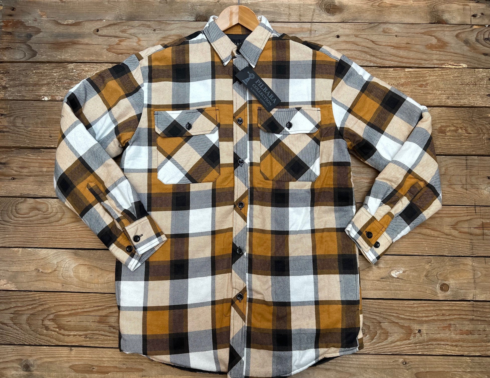 Mens Ritemate Flannelette Open Front Quilted Shirt / Jacket - Choose Colour (7504140140621)