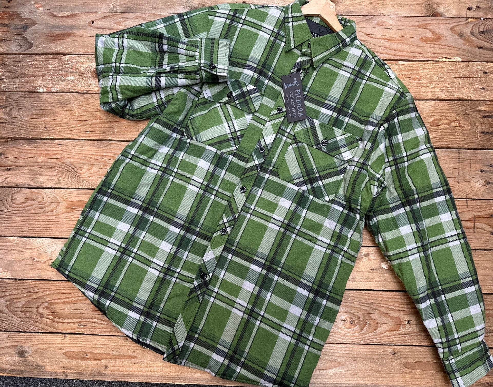 Mens Ritemate Flannelette Open Front Quilted Shirt / Jacket - Choose Colour (7504140140621)