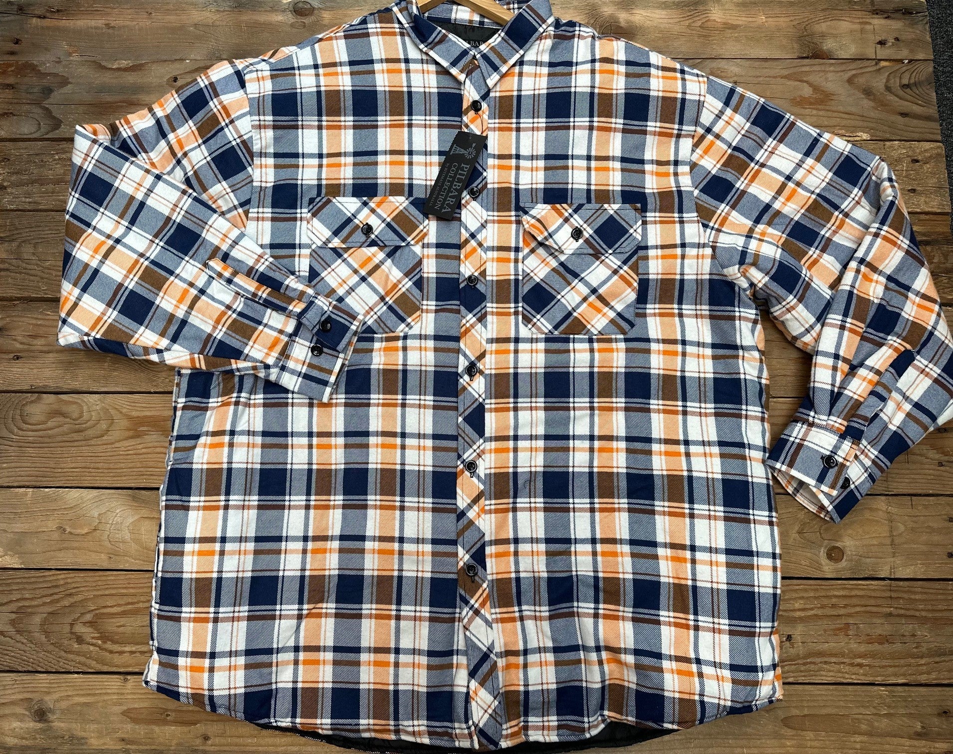 Mens Ritemate Flannelette Open Front Quilted Shirt / Jacket - Choose Colour (7504140140621)