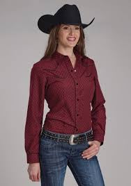 Womens Roper Karman Special LS Shirt - Wine (7434566369357)