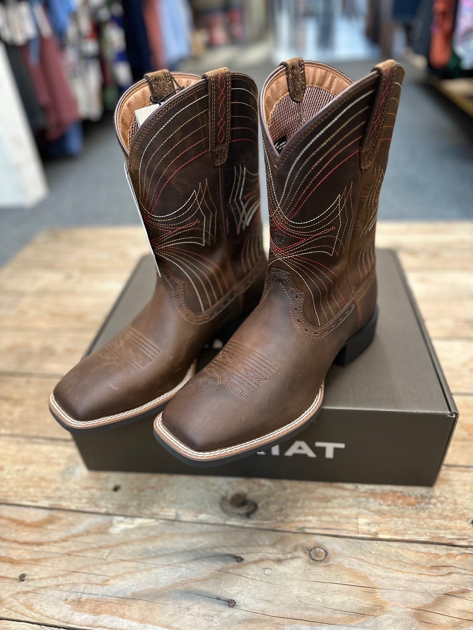 Mens Ariat Sport Wide Square Toe - Distressed Brown (6539487576141)