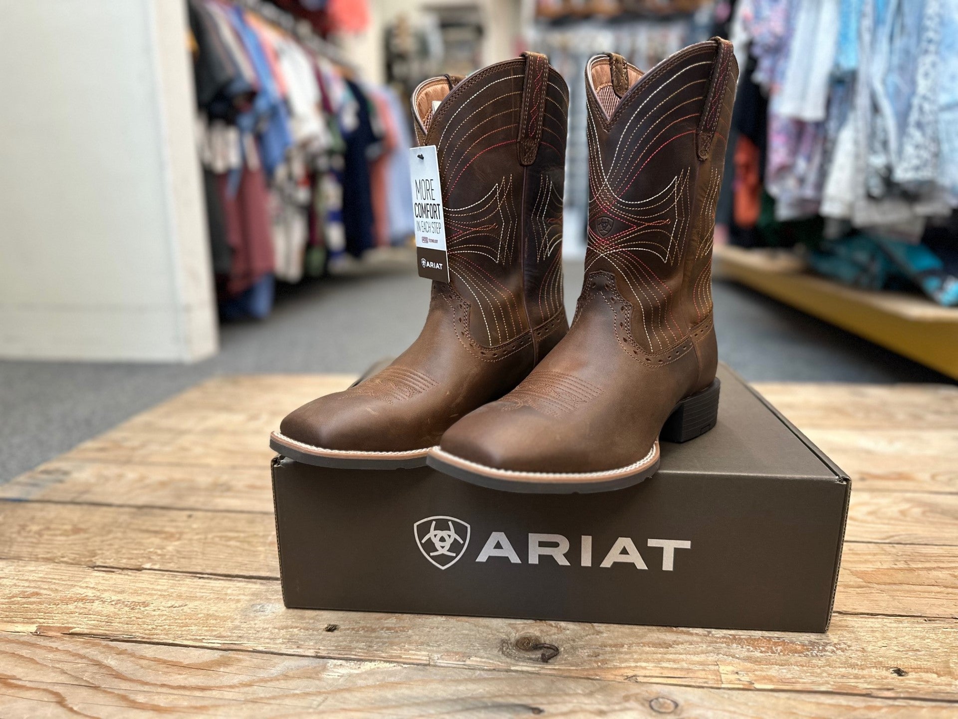 Mens Ariat Sport Wide Square Toe - Distressed Brown (6539487576141)
