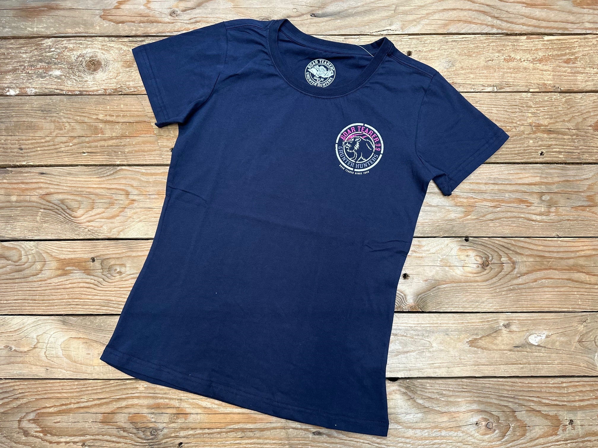 Womens Boar Tearer Sutton Tee Tshirt - Navy (7351231283277)