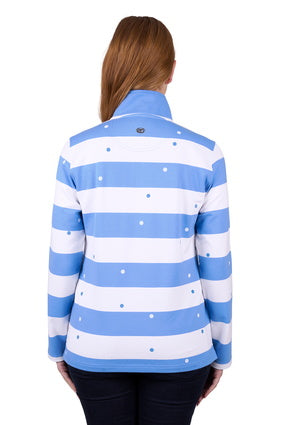 Womens Thomas Cook Eden 1/4 Zip Rugby Shirt - Blue (7453215260749)