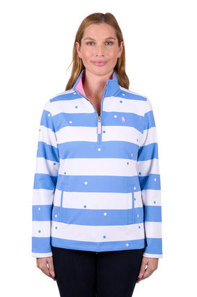 Womens Thomas Cook Eden 1/4 Zip Rugby Shirt - Blue (7453215260749)
