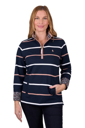 Womens Thomas Cook Matilda 1/4 Zip Rugby Shirt - Navy (7453215293517)