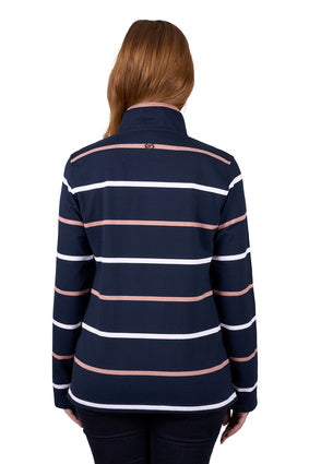 Womens Thomas Cook Matilda 1/4 Zip Rugby Shirt - Navy (7453215293517)
