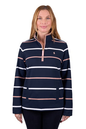 Womens Thomas Cook Matilda 1/4 Zip Rugby Shirt - Navy (7453215293517)