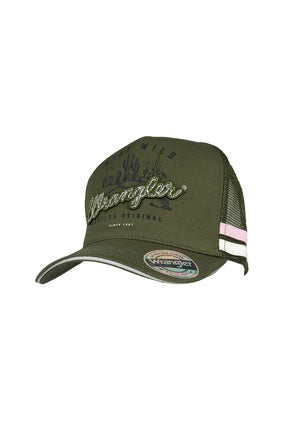 Womens Wrangler Tahlia High Profile Trucker Cap - Olive