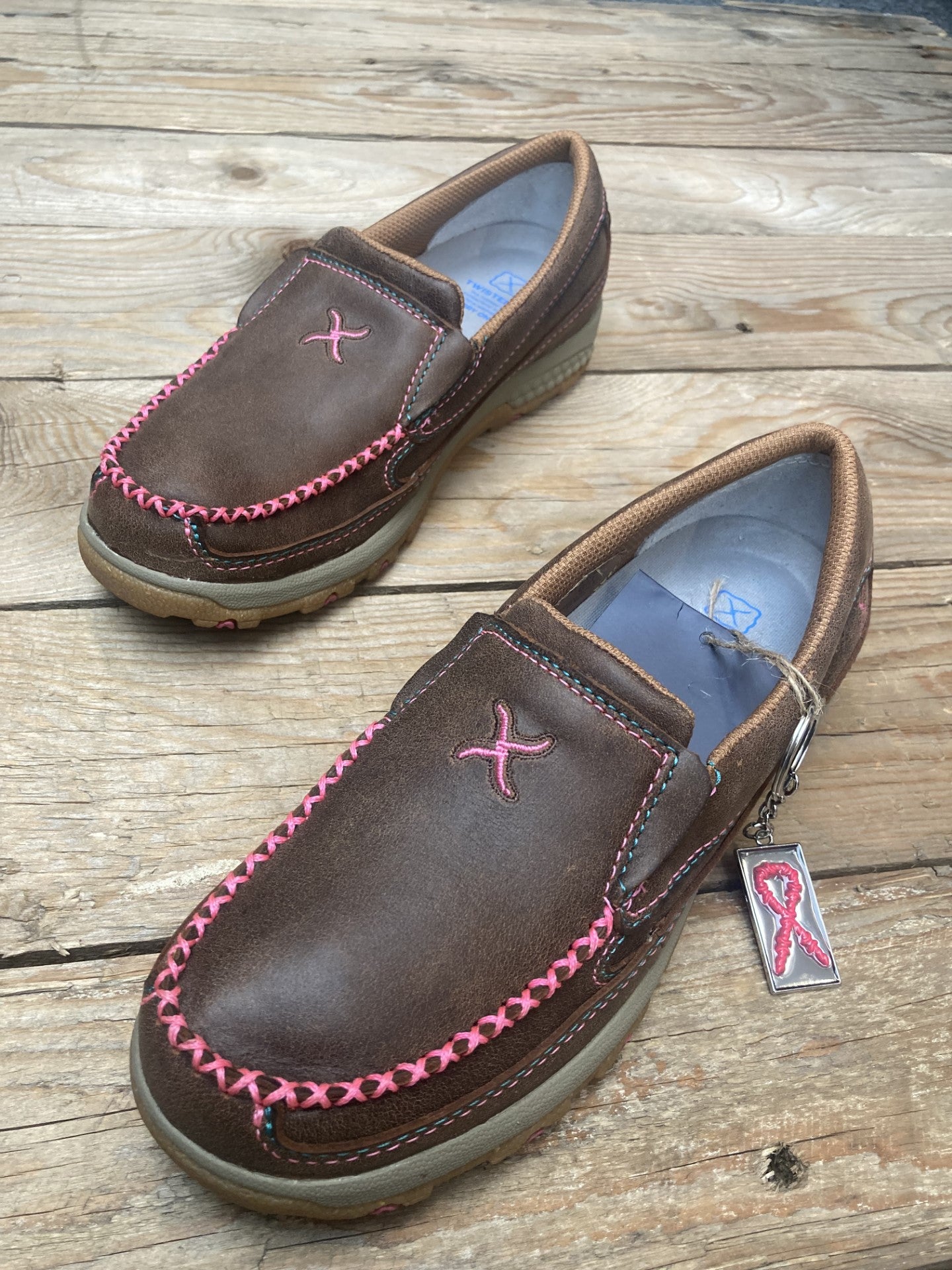 Womens Twisted X Pink Cellstretch Slip on Shoe - Brown / Pink (6913183088717)