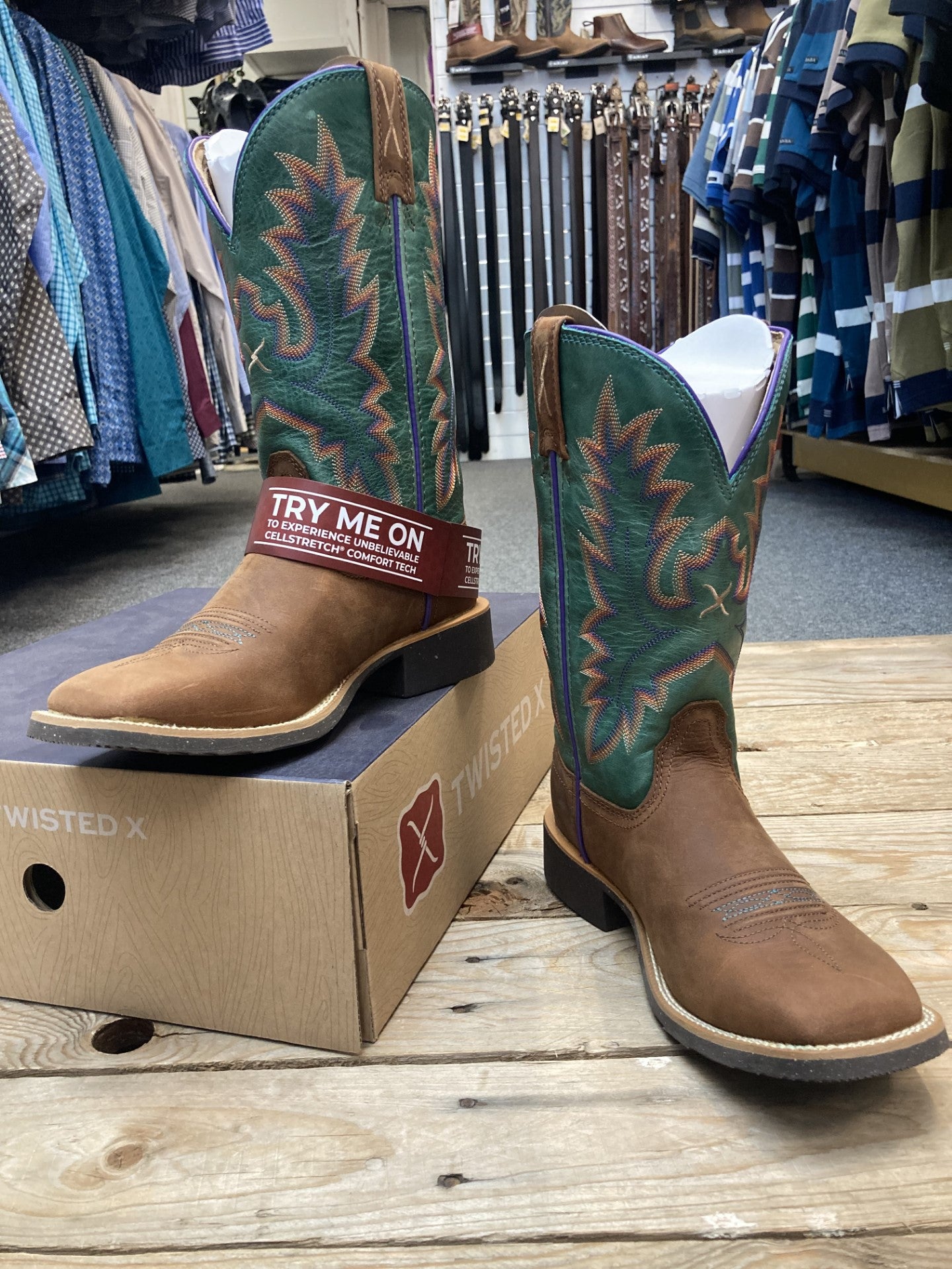 Womens Twisted X 11" Tech X2 Boot - Cinnamon / Turquoise (6874827751501)