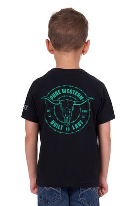 Boys Pure Western Walker Tee Tshirt - Black (7328000868429)