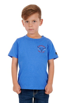 Boys Pure Western Walker Tee Tshirt - Blue Marle (6895097577549)