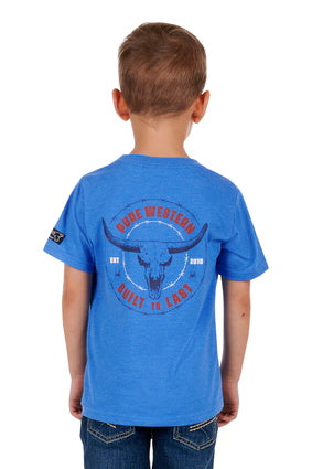 Boys Pure Western Walker Tee Tshirt - Blue Marle (6895097577549)