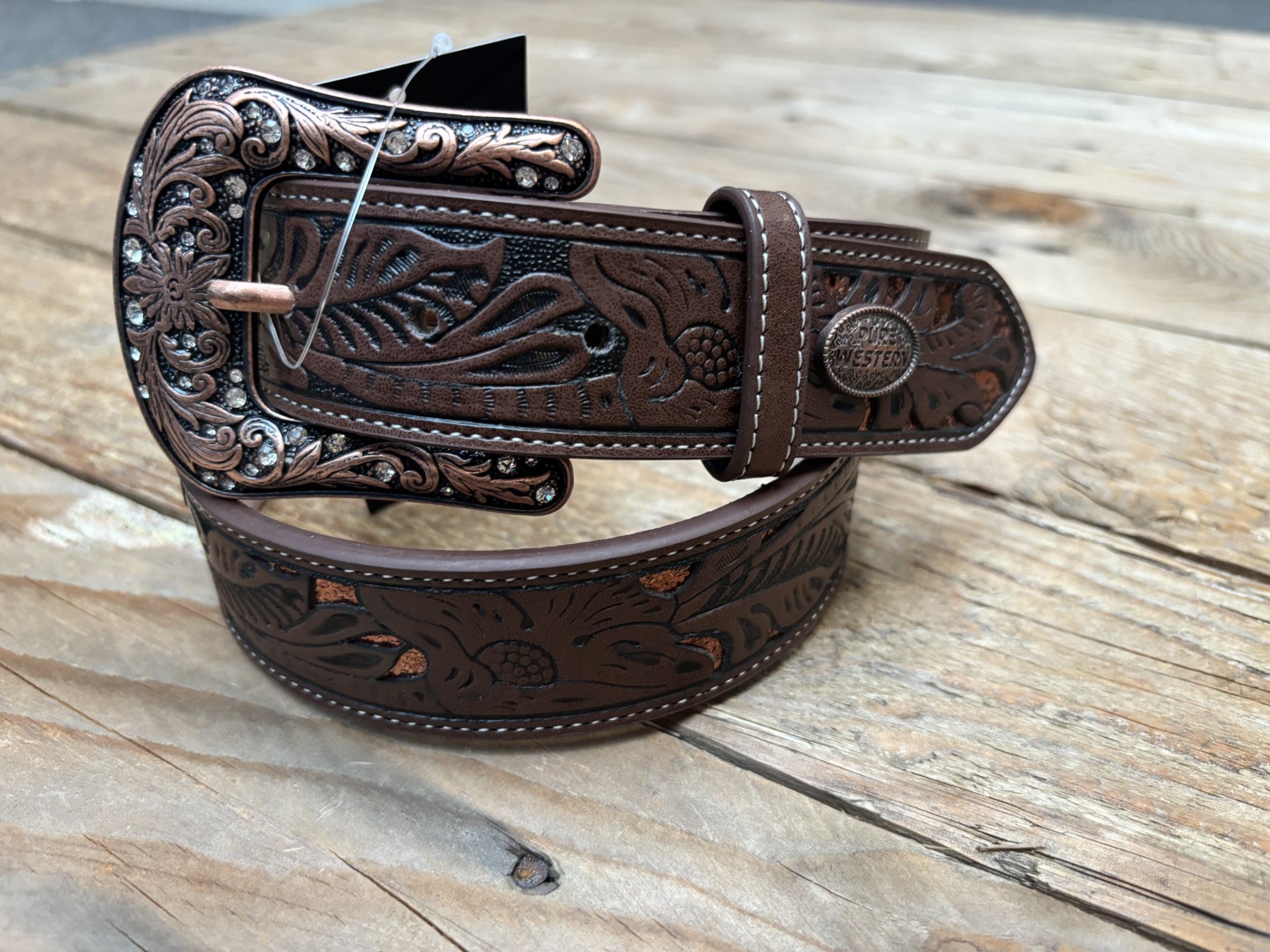 Womens Pure Western Willow Belt - Dark Tan (7041897496653)