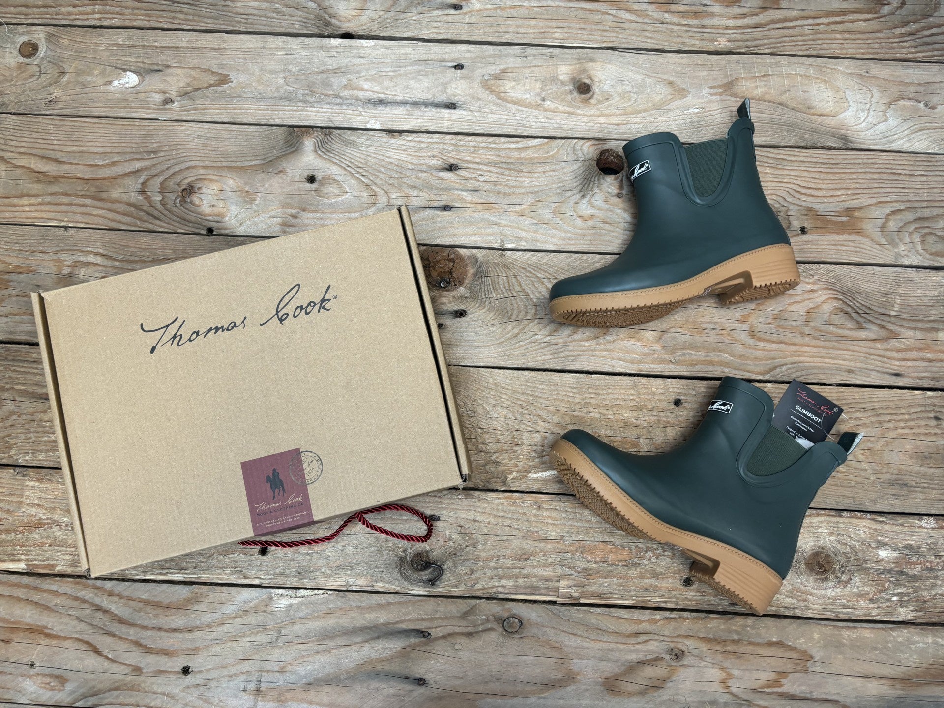 Womens Thomas Cook Wynyard Furlined Gumboot - Dark Khaki (7132051144781)