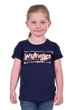 Girls Kids Wrangler Iris Tee Tshirt - Navy (6894491435085)