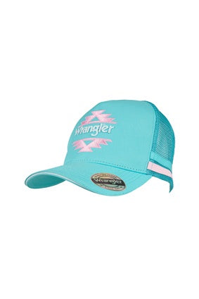 Womens Wrangler Sasha High Profile Trucker Cap - Aqua
