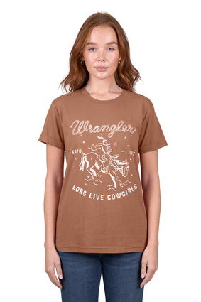 Womens Wrangler Layla Cowgirl Tee Tshirt - Copper (7443609845837)
