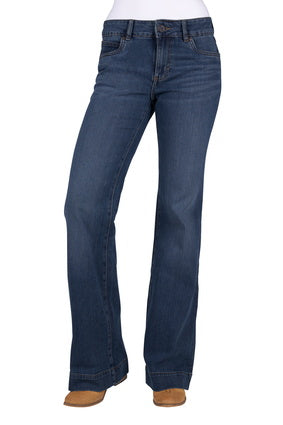Womens Wrangler Mae Blair Trouser Jean - Mid Indigo (7452425355341)